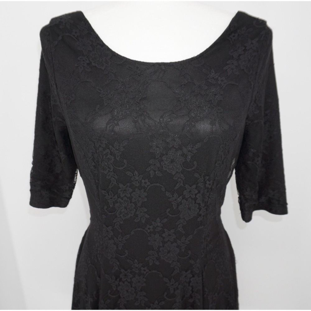 Express Black Lace Dress Fit And‎ Flare Small Romantic Goth Witchy Whimsigoth